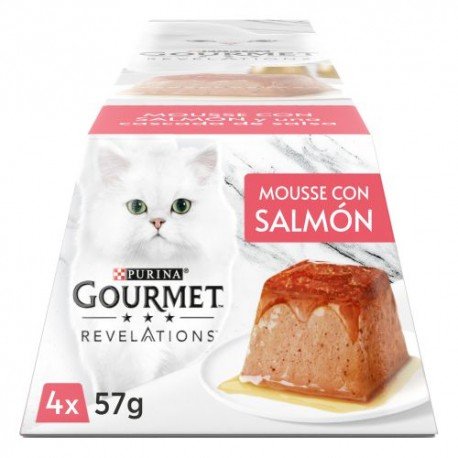 PURINA® GOURMET® Revelations Mousse con Salmón 4 x 57 Grs
