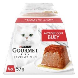 PURINA® GOURMET® Revelations Mousse con Buey 4 x 57 Grs