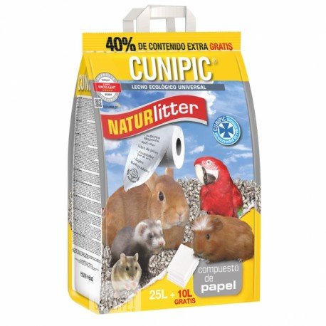 CUNIPIC Naturlitter Papel 25 L. + 10 L. GRATIS