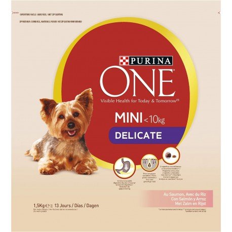 Purina One Mini Delicate Salmón y Arroz 1.5 KG