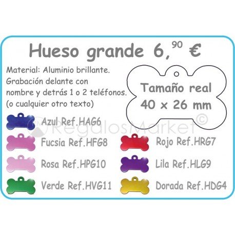 Chapa Hueso Grande 40x26mm